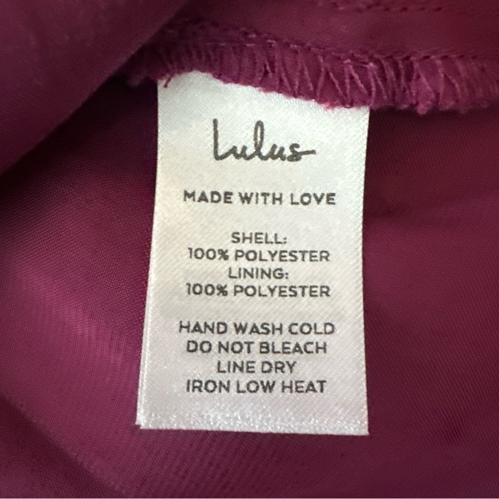 Lulus Wrap Dress Women's Small Purple Satin So Splendid Magenta Ruffled Hem New - Picture 10 of 11